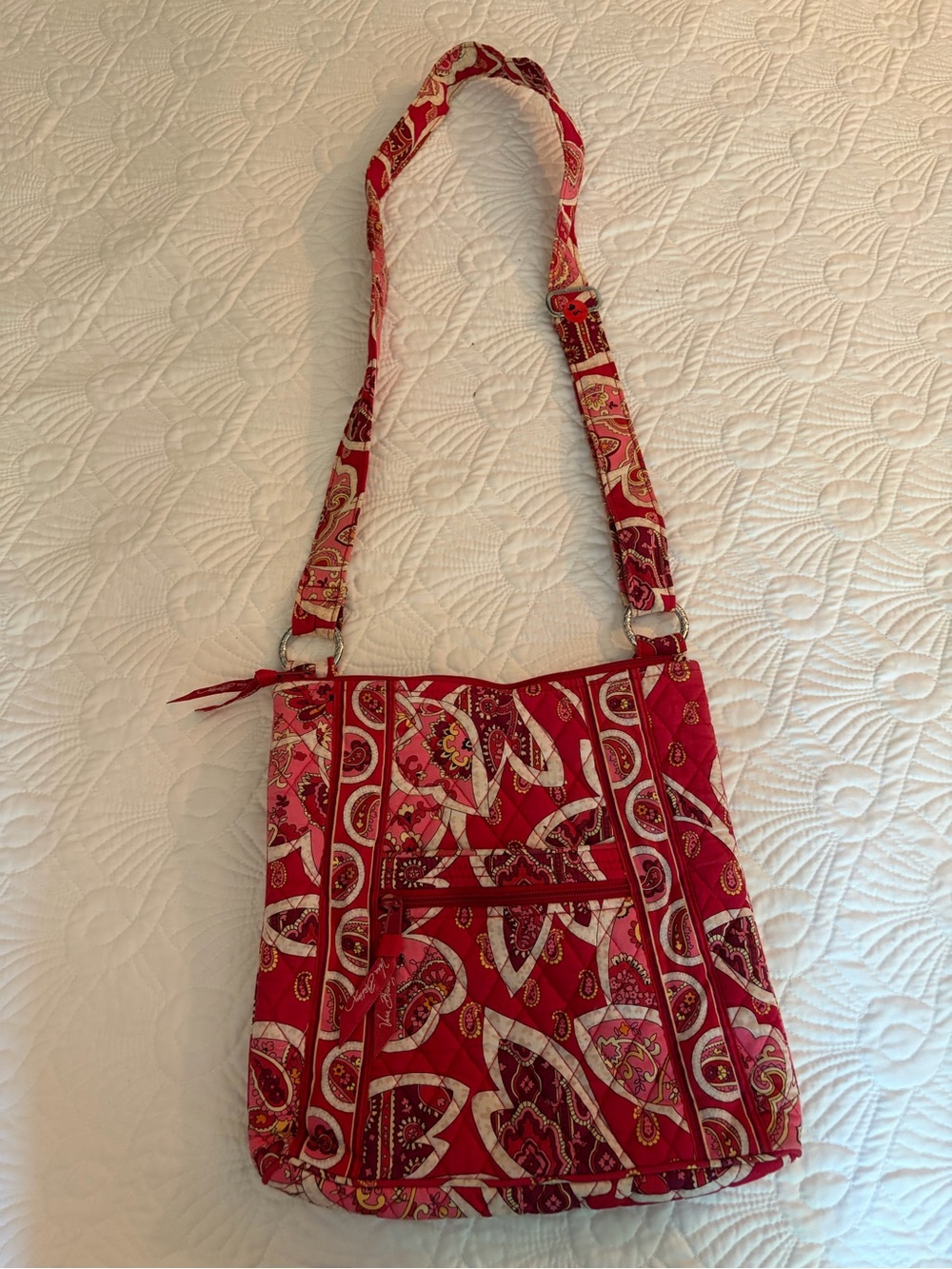 Vera Bradley Red Paisley Quilted Crossbody Bag